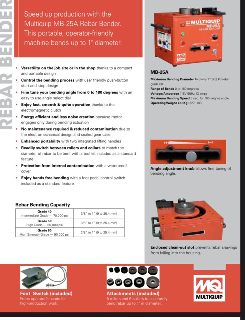 Portable Rebar Bender American Tool Rental